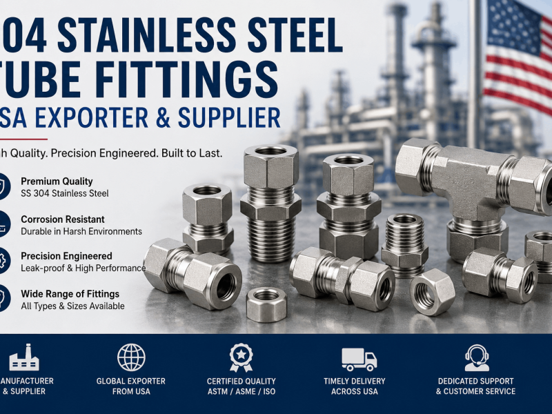 304 stainless steel tube fittings USA exporter and supplier for industrial use