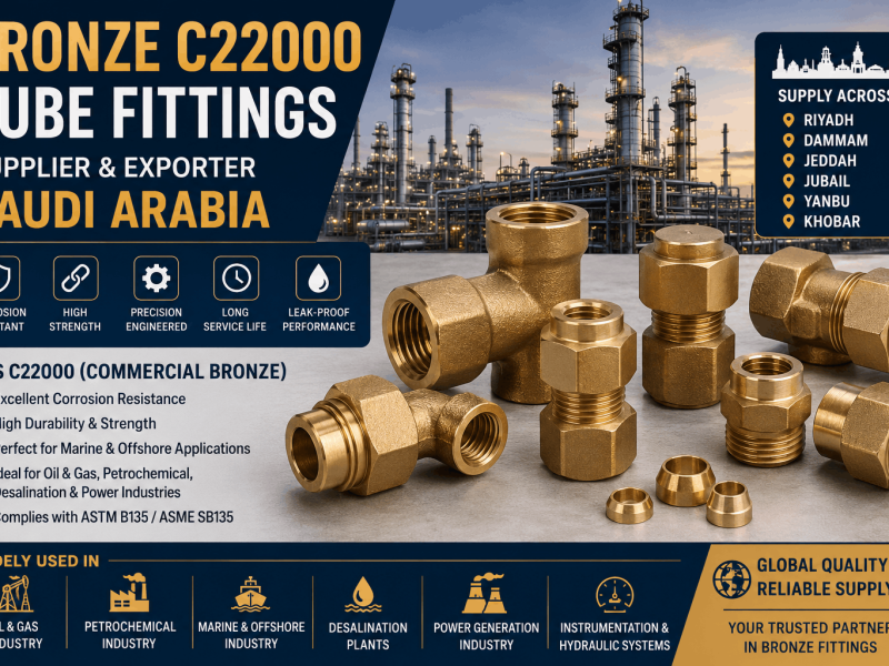 Bronze C22000 Tube Fittings Supplier and Exporter in Saudi Arabia for industrial applications