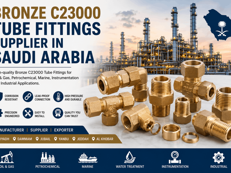 Bronze C23000 Tube Fittings Supplier and Exporter in Saudi Arabia for oil gas petrochemical and industrial piping applications