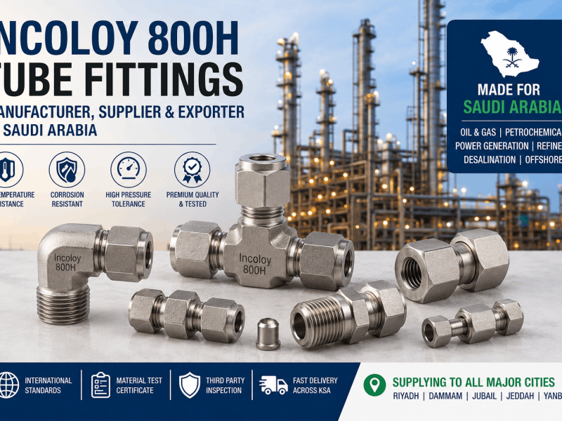 Incoloy 800H tube fittings manufacturer and supplier in Saudi Arabia for oil and gas applications
