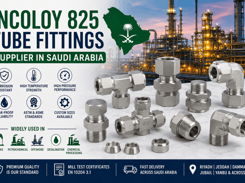 Incoloy 825 Tube Fittings Supplier and Exporter in Saudi Arabia for Oil and Gas Industries