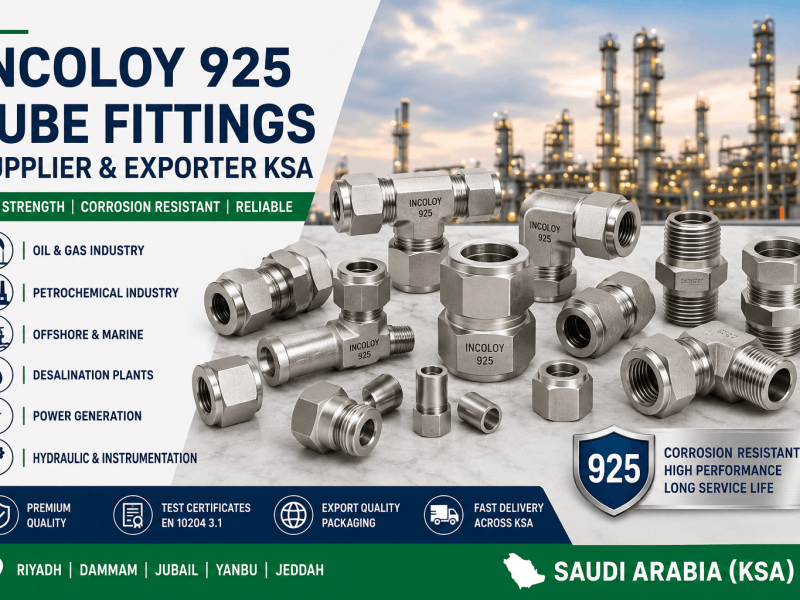 Incoloy 925 Tube Fittings Supplier & Exporter in Saudi Arabia for oil, gas, petrochemical, and offshore industries
