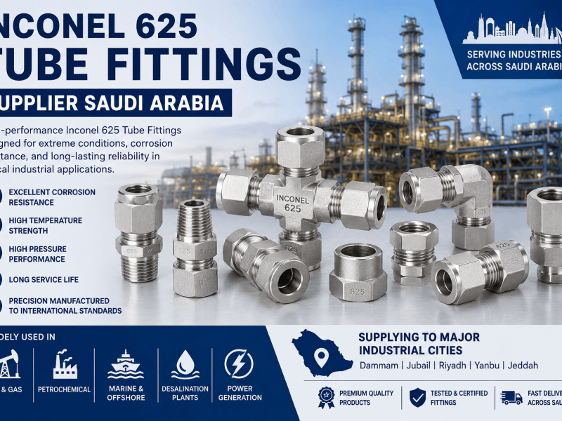 Inconel 625 Tube Fittings Supplier in Saudi Arabia offering corrosion resistant compression and instrumentation fittings for oil gas petrochemical and marine industries.