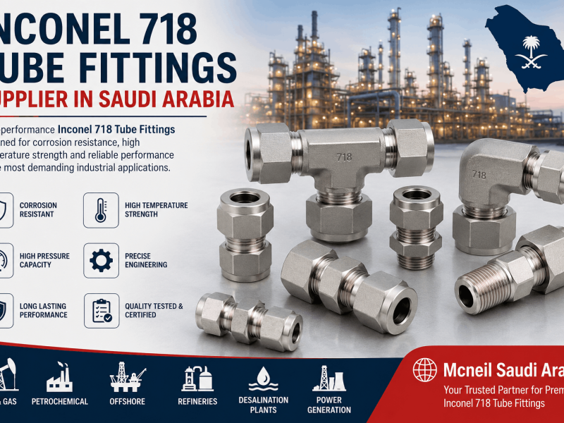 Inconel 718 Tube Fittings Supplier in Saudi Arabia for oil and gas, petrochemical, offshore, and industrial applications