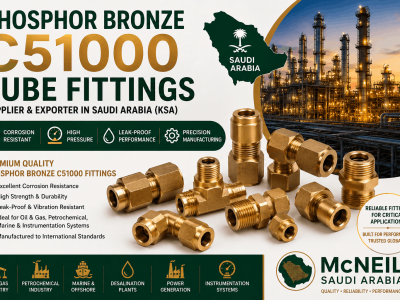 Phosphor Bronze C51000 Tube Fittings Supplier in Saudi Arabia KSA