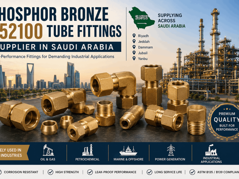 Phosphor bronze C52100 tube fittings used in industrial applications in Saudi Arabia