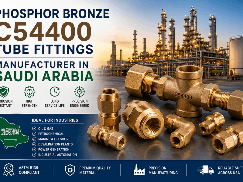 Phosphor Bronze C54400 tube fittings used in Saudi Arabia oil and gas industrial applications