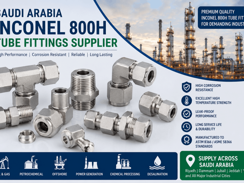 Saudi Arabia Inconel 800H Tube Fittings Supplier for oil and gas, petrochemical, offshore, and industrial applications