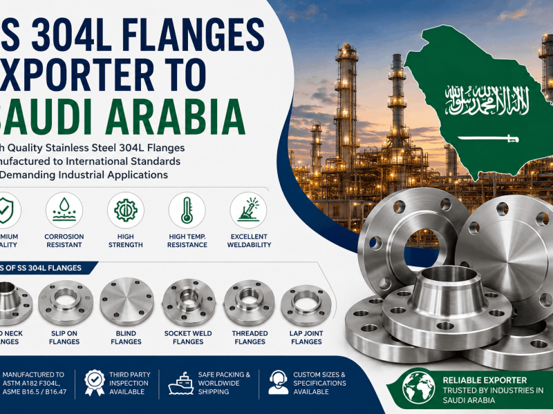 SS 304L Flanges Exporter to Saudi Arabia supplying ASTM A182 F304L stainless steel pipe flanges for industrial applications