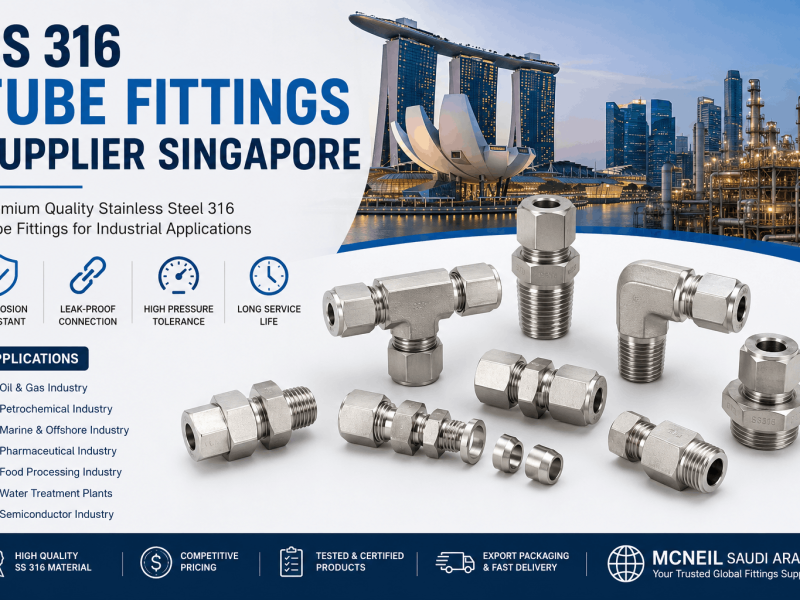 Stainless Steel 316 Tube Fittings Supplier in Singapore for industrial piping and instrumentation applications