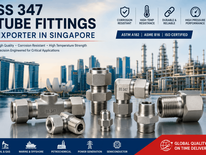 Stainless steel 347 tube fittings exporter in Singapore for industrial piping and instrumentation systems
