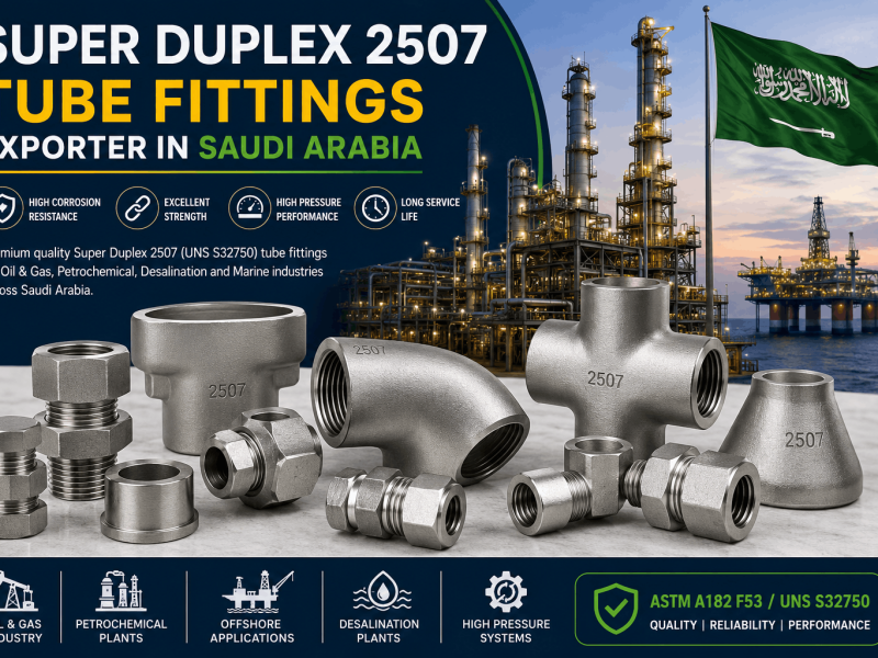 Super Duplex 2507 tube fittings used in oil and gas industry in Saudi Arabia