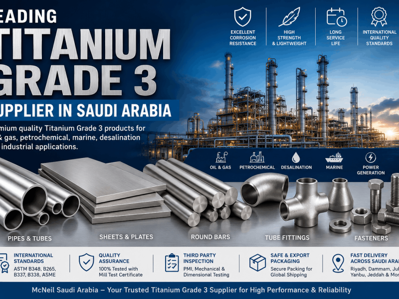 Titanium Grade 3 supplier in Saudi Arabia providing pipes, tubes, and industrial titanium products