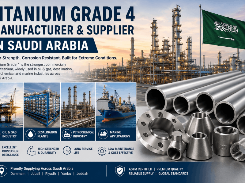 Titanium Grade 4 pipes and tubes used in Saudi Arabia oil and gas industry applications