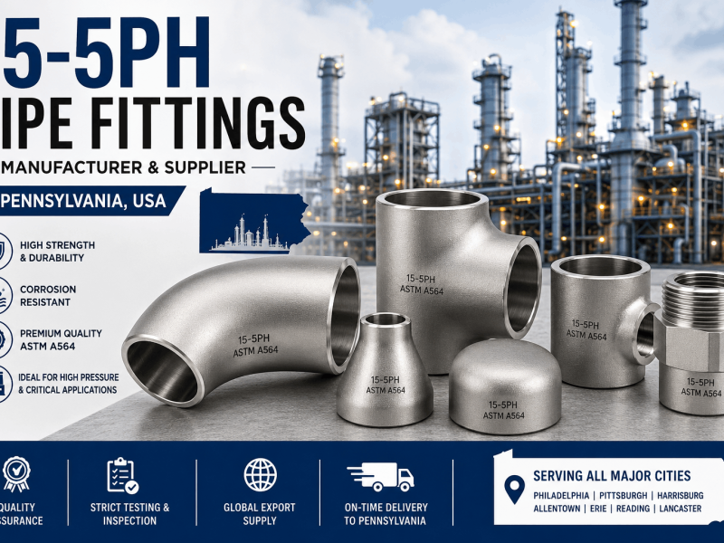 Stainless steel 15-5PH pipe fittings manufacturer and supplier in Pennsylvania for industrial piping systems