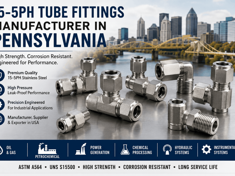 15-5PH tube fittings manufacturer in Pennsylvania supplying high-strength stainless steel fittings for industrial use