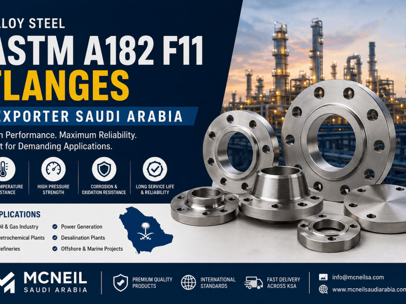 Alloy Steel ASTM A182 F11 flanges exporter in Saudi Arabia supplying weld neck, slip on and blind flanges for oil and gas industries.