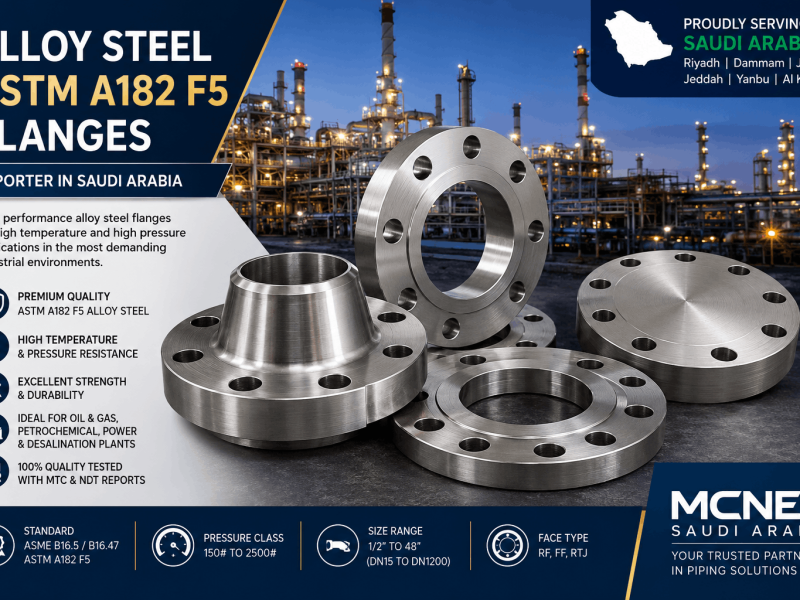 ASTM A182 F5 flanges quality testing with MTC and NDT inspection for industrial standards