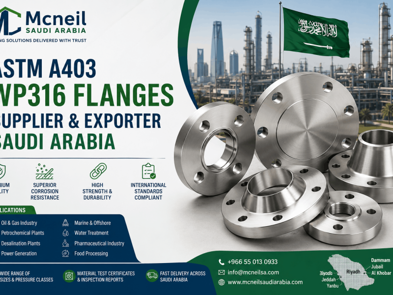 ASTM A403 WP316 Flanges Supplier and Exporter in Saudi Arabia for Oil Gas Petrochemical and Desalination Industries