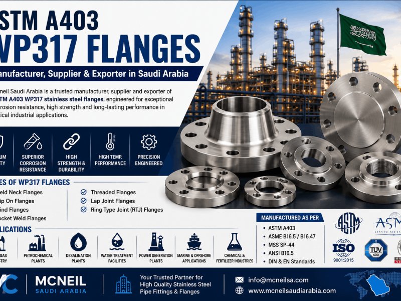 ASTM A403 WP317 Flanges Manufacturer in Saudi Arabia supplying stainless steel flanges for oil and gas, petrochemical and industrial applications