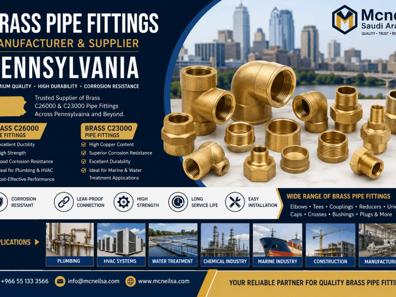 Brass Pipe Fittings Manufacturer and Supplier in Pennsylvania offering Brass C26000 and C23000 Pipe Fittings