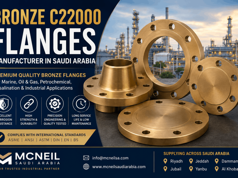 Bronze C22000 flanges manufacturer in Saudi Arabia showing premium quality bronze industrial flanges for oil & gas, marine, and petrochemical applications
