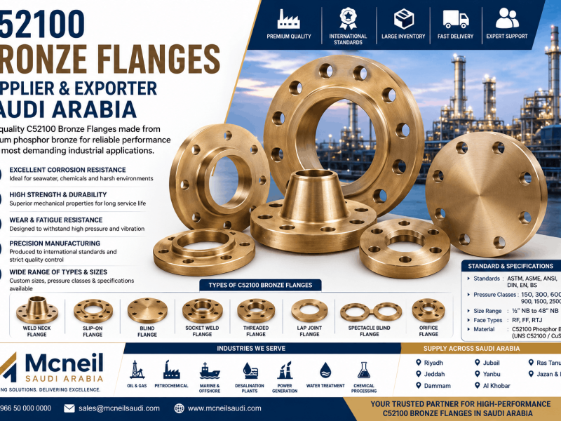 C52100 Bronze Flanges Supplier & Exporter Saudi Arabia for Oil, Gas and Marine Industries