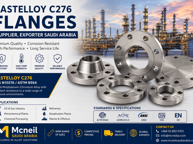 Hastelloy C276 Flanges Supplier and Exporter in Saudi Arabia offering ASTM B564 UNS N10276 weld neck, blind, slip-on, and threaded flanges for oil and gas industries