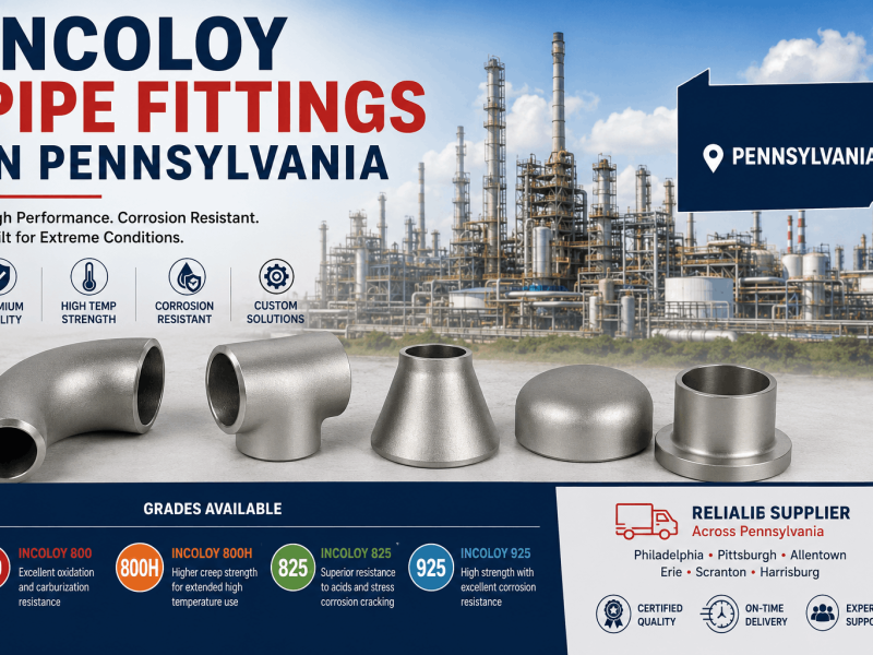 Incoloy Pipe Fittings in Pennsylvania manufacturer and supplier of Incoloy 800, 800H, 825 and 925 pipe fittings