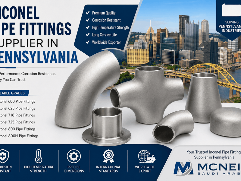 Inconel Pipe Fittings Supplier in Pennsylvania offering Inconel 600, 625, 718, 725, 800 and 800H pipe fittings
