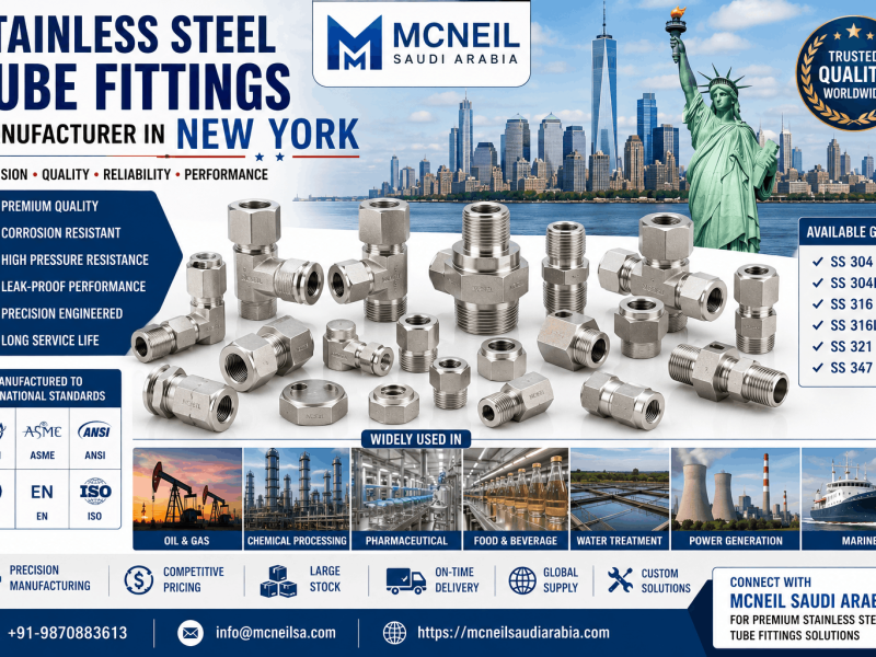 Stainless Steel Tube Fittings Manufacturer in New York | SS 304, 304L, 316, 316L, 321 & 347 Tube Fittings