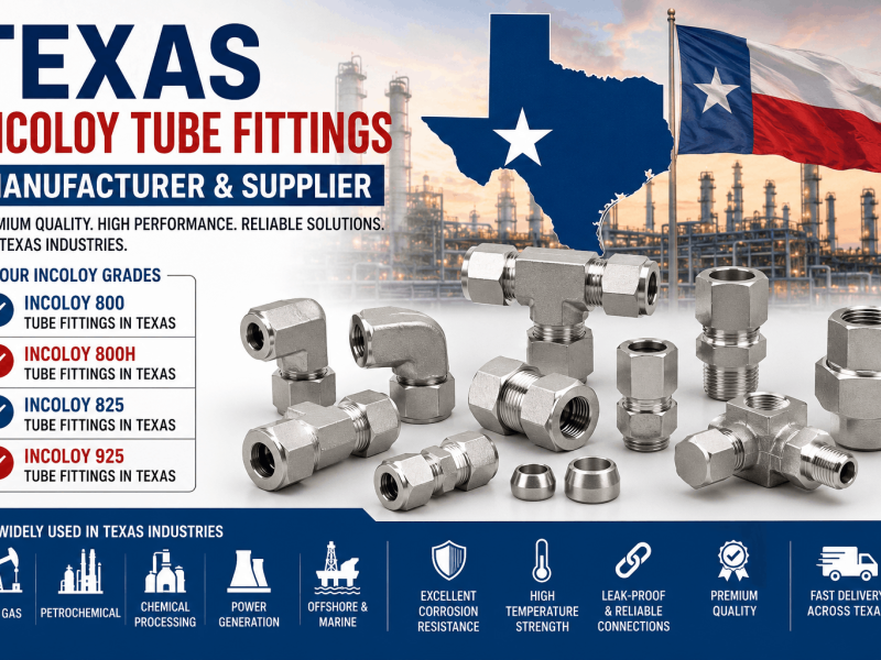 Texas Incoloy Tube Fittings Manufacturer & Supplier offering Incoloy 800, 800H, 825, and 925 tube fittings for oil and gas, petrochemical, power generation, and chemical processing industries.