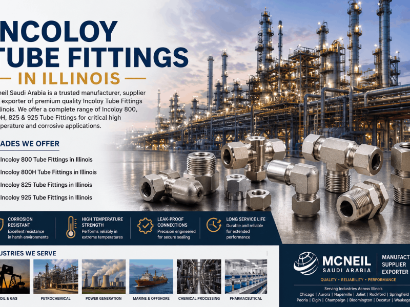 Incoloy Tube Fittings Manufacturer, Supplier & Exporter in Illinois offering Incoloy 800, 800H, 825, and 925 compression and instrumentation tube fittings for oil & gas, petrochemical, power generation, and chemical processing industries.