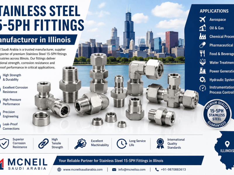 Stainless Steel 15-5PH Fittings Manufacturer in Illinois – Premium 15-5PH Compression, Double Ferrule, and Instrumentation Tube Fittings by Mcneil Saudi Arabia