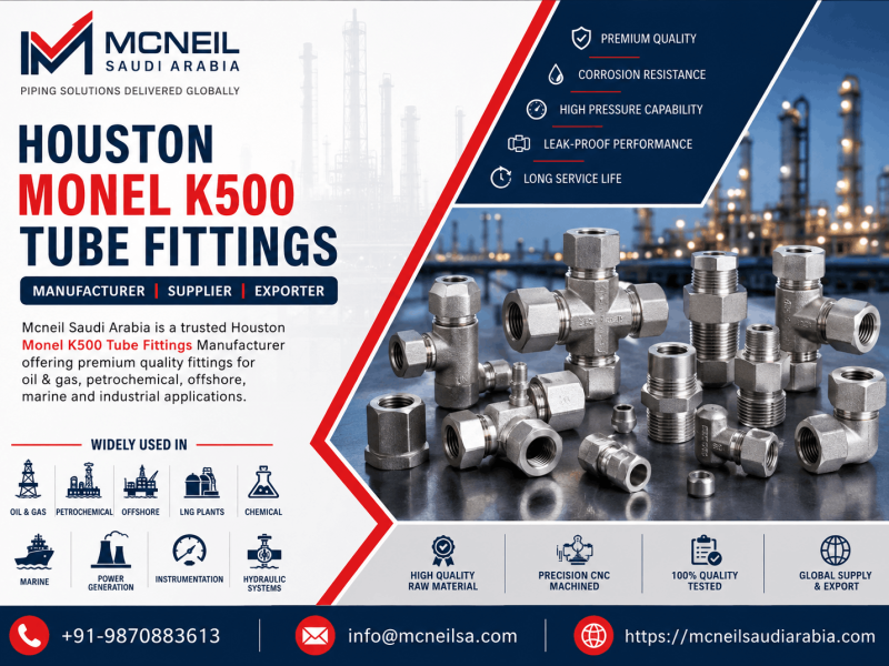 Houston Monel K500 Tube Fittings Manufacturer, Supplier & Exporter – Premium Compression and Instrumentation Tube Fittings by Mcneil Saudi Arabia