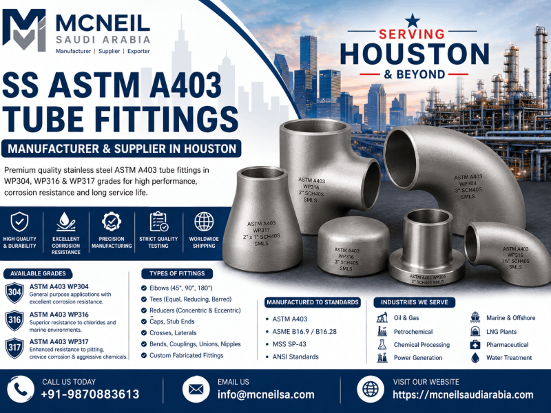 SS ASTM A403 WP304 WP316 WP317 Tube Fittings Manufacturer, Supplier & Exporter in Houston